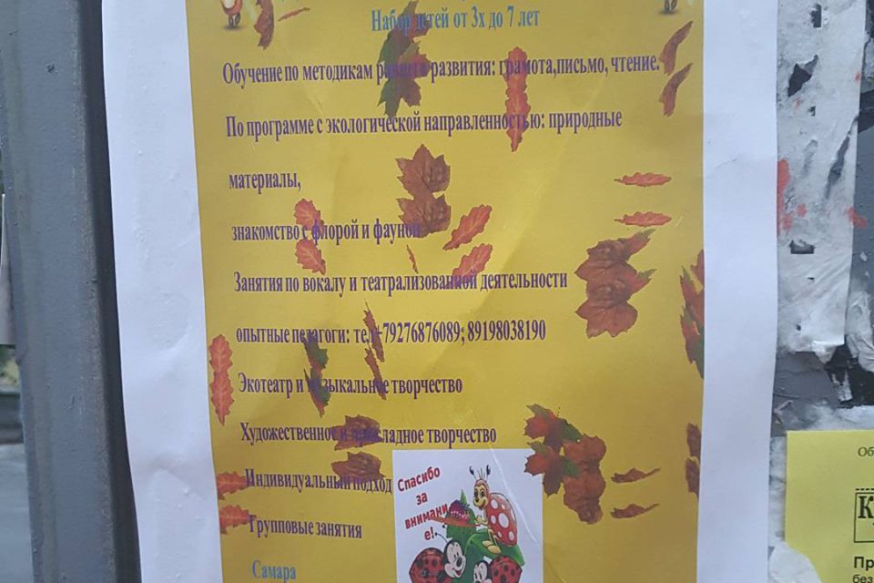 Реклама детского экоклуба "Буковка"